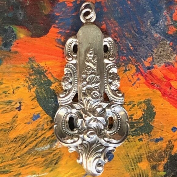Vintage Solid Sterling Silver Spoon Pendant - Picture 1 of 5